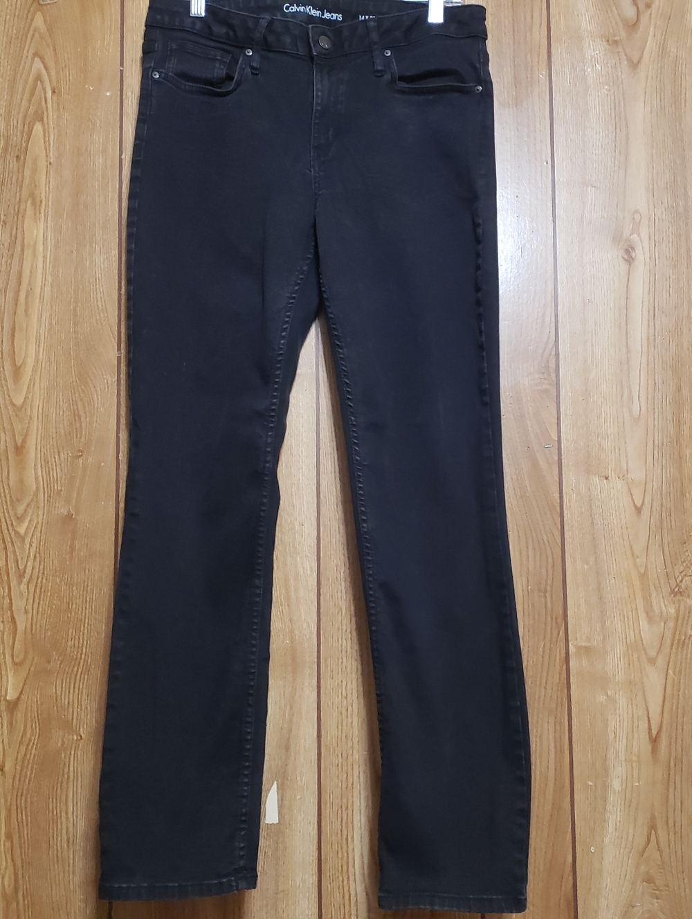 Calvin Klein Ultimate Skinny Jeans Stretch Womens 14 Black Cotton Blend